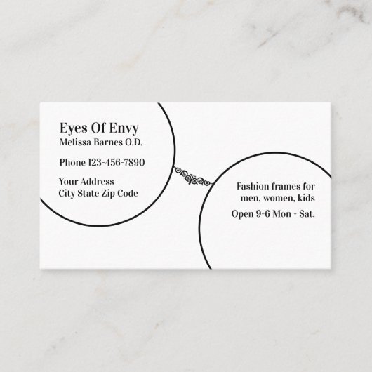 Oftalmoloog Eyeslijtawinkel Visitekaartje (Voorkant)