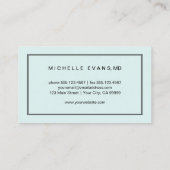 Oftalmoloog Mint Green Visitekaartjes (Achterkant)