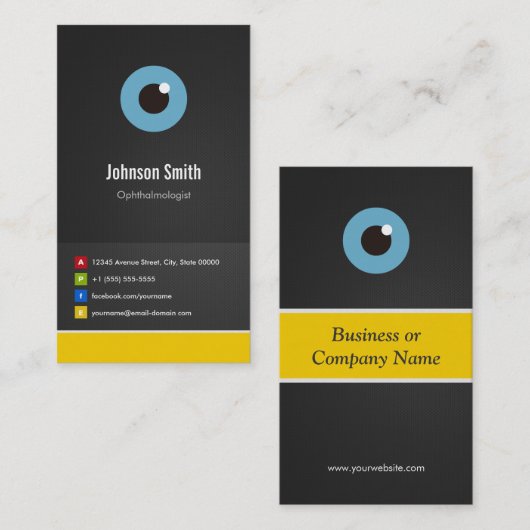 Oftalmoloog - Optisch creatief innovatief Visitekaartje (Voorkant / Achterkant)
