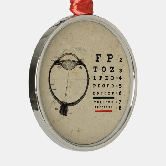  oftalmoloog Optometry Eye Chart Metalen Ornament (Rechts)