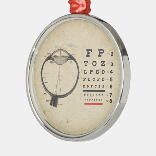  oftalmoloog Optometry Eye Chart Metalen Ornament (Links)