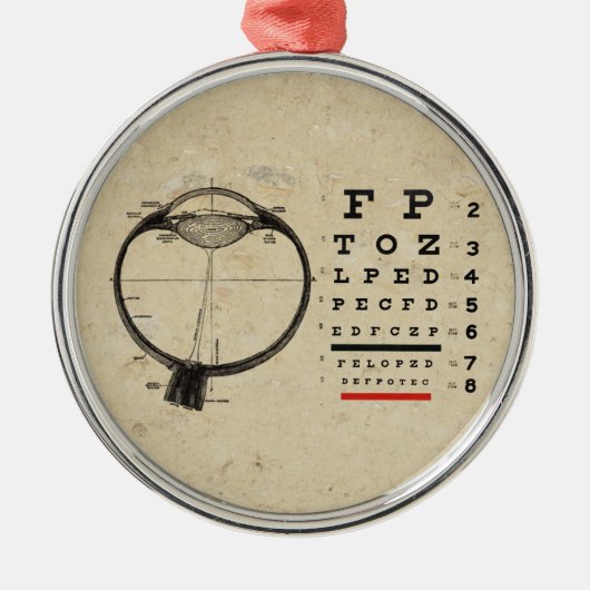oftalmoloog Optometry Eye Chart Metalen Ornament (Voorkant)
