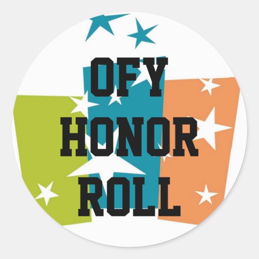 OFY Honor Roll klein Ronde Sticker (Voorkant)