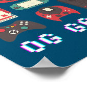 OG Gamer Video Game Retro Grafisch Poster (Hoek)