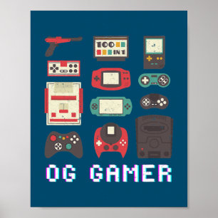 OG Gamer Video Game Retro Grafisch Poster