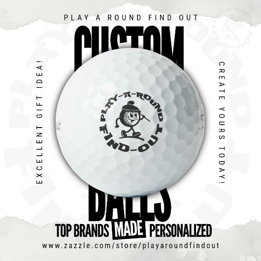 OG Play A Round Find Out Funny Old Retro Ball Toon Golfballen