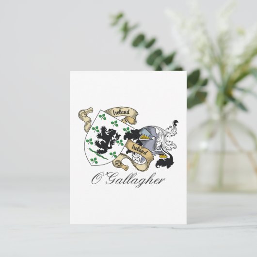 O'Gallagher Family Crest Briefkaart (Staand voorkant)