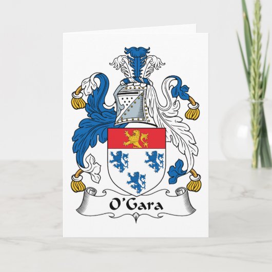 O'Gara Family Crest Kaart (Voorkant)
