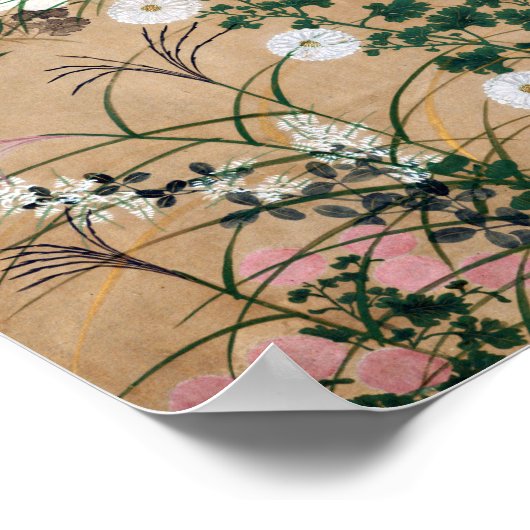 Ogata Korin Flowering Plants in Autumn Poster (Hoek)