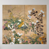 Ogata Korin Flowering Plants in Autumn Poster (Voorkant)
