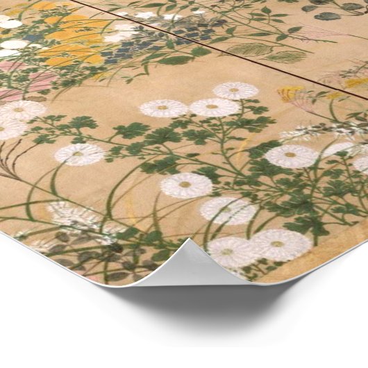 Ogata Korin Flowering Plants in Autumn Poster (Hoek)