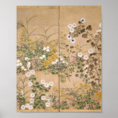 Ogata Korin Flowering Plants in Autumn Poster (Voorkant)