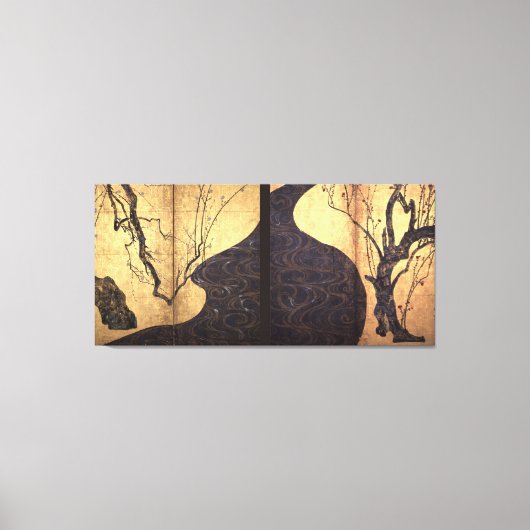 Ogata Korin / Rood en Wit Pruimenbloesems / 18e C  Canvas Afdruk (Voorkant)