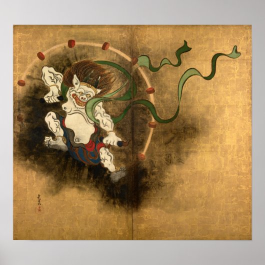 Ogata Kōrin Thunder God Poster (Voorkant)