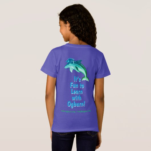 Ogburn School Mascot Tee - MEISJES FIJNGEBREIDE TR T-shirt (Achterkant volledig)