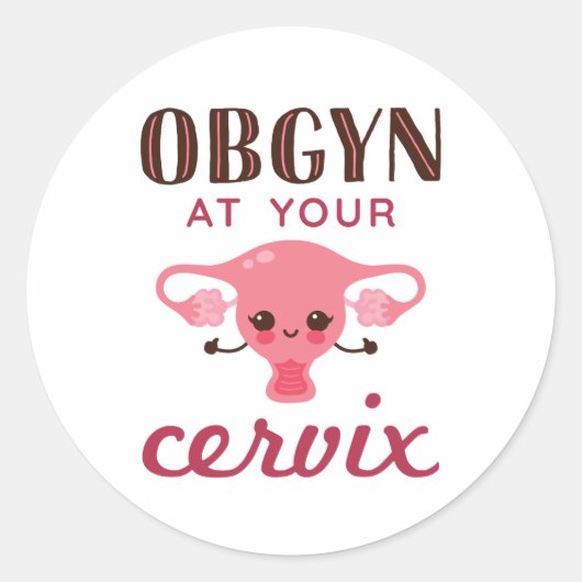 OGBYN op uw Cervix Ronde Sticker (Voorkant)