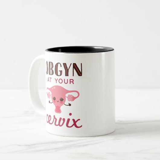 OGBYN op uw Cervix Tweekleurige Koffiemok (Voorkant links)