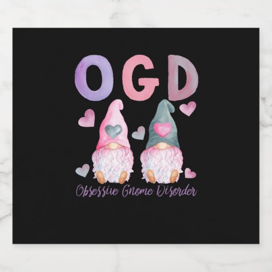 OGD - Obsessieve-gnoomstoornis - Schattigee Waterv Sparkling Wijnetiket (Enkel label)