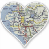 Ogden  kaart Hart Sticker (Voorkant)