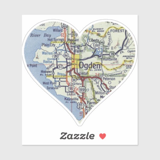 Ogden  kaart Hart Sticker (Vel)