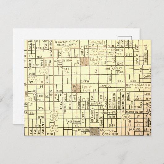 Ogden,  kaart UT (Voorkant / Achterkant)