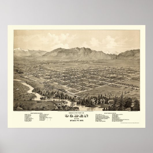 Ogden, UT Panorama - 1875 Poster (Voorkant)
