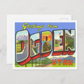 Ogden, Utah Big Letters Briefkaart (Voorkant / Achterkant)