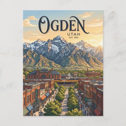 Ogden Utah Briefkaart (Voorkant)