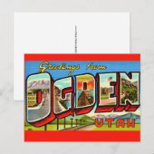 Ogden Utah Retro Ansichtkaart Briefkaart (Voorkant / Achterkant)