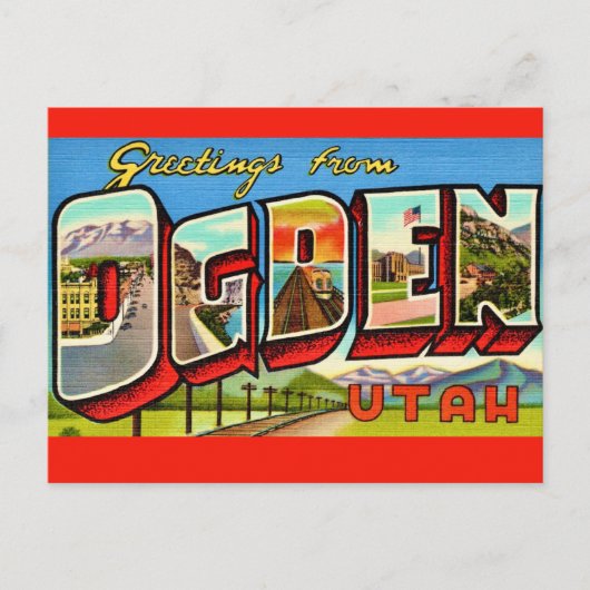 Ogden Utah Retro Ansichtkaart Briefkaart (Voorkant)