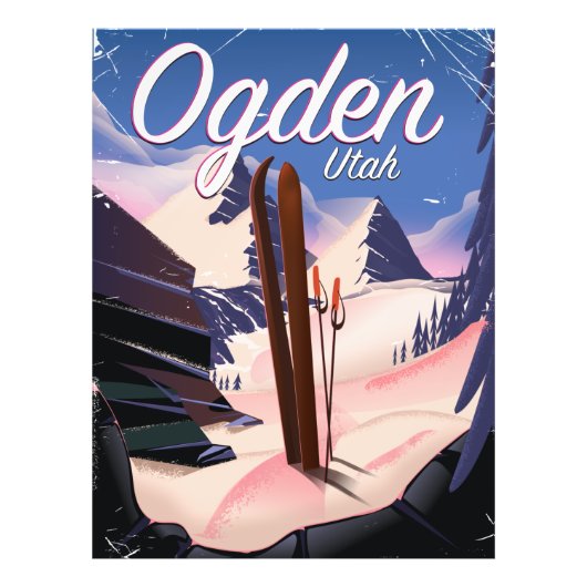 Ogden, Utah-skiposter Foto Afdruk (Voorkant)