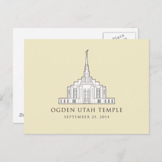 Ogden Utah Temple. 21 september 2014. postkaart (Voorkant / Achterkant)