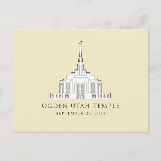 Ogden Utah Temple. 21 september 2014. postkaart (Voorkant)