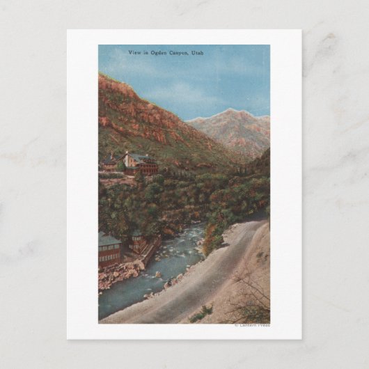 Ogden, Utah - Uitzicht Ogden Canyon en rivier Briefkaart (Voorkant)