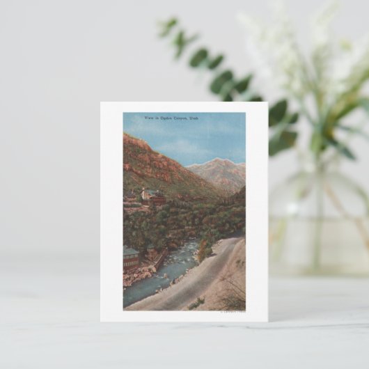Ogden, Utah - Uitzicht Ogden Canyon en rivier Briefkaart (Staand voorkant)