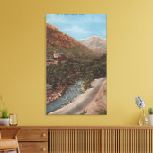 Ogden, Utah - Uitzicht Ogden Canyon en rivier Canvas Afdruk (Insitu (Woonkamer))