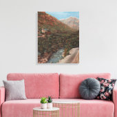 Ogden, Utah - Uitzicht Ogden Canyon en rivier Canvas Afdruk (Insitu (Woonkamer))