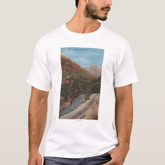Ogden, Utah - Uitzicht Ogden Canyon en rivier T-shirt (Voorkant)