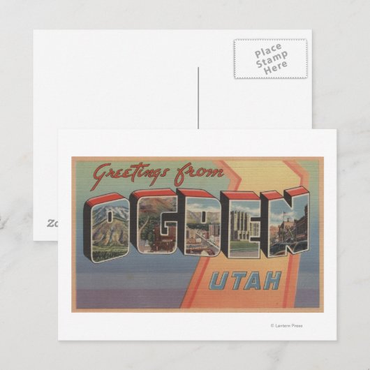 Ogden, UtahLarge Letter ScenesOgden, UT 3 Briefkaart (Voorkant / Achterkant)