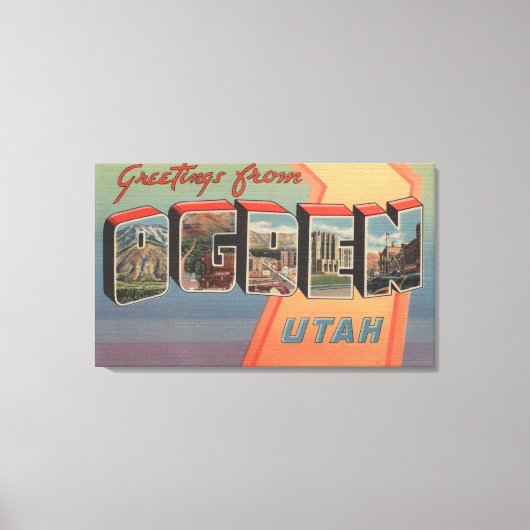Ogden, UtahLarge Letter ScenesOgden, UT Canvas Afdruk (Voorkant)