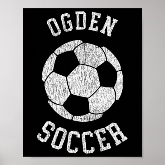 Ogden Voetbal Retro Versleten 90's Vintage Poster (Voorkant)