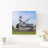 Ogdensburg Harbor Lighthouse, New York Wall Clock Vierkante Klok (Huis)