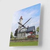 Ogdensburg Harbor Lighthouse, New York Wall Clock Vierkante Klok (Hoek)