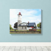 Ogdensburg Harbor Lighthouse, NY Wrapped Canvas (Insitu (Houten vloer))