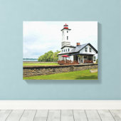 Ogdensburg Harbor Lighthouse, NY Wrapped Canvas Afdruk (Insitu (Houten vloer))