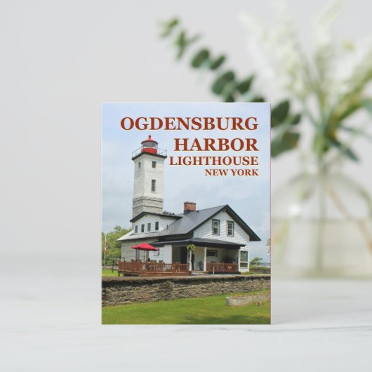 Ogdensburg Harbour Lighthouse, Briefkaart van New  (Staand voorkant)