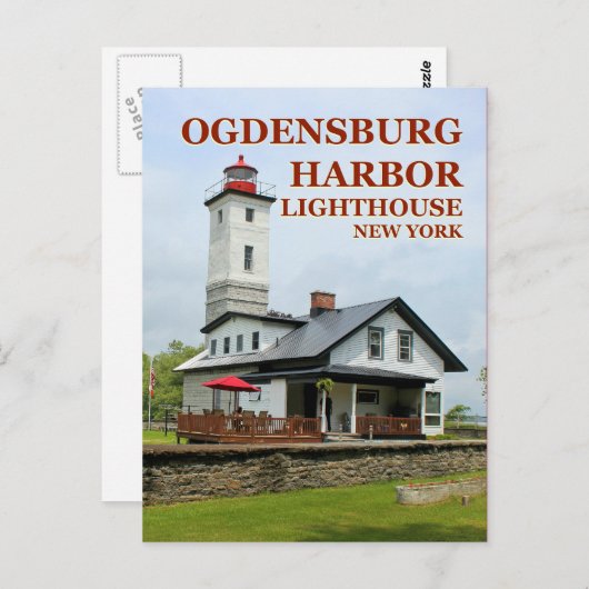 Ogdensburg Harbour Lighthouse, Briefkaart van New  (Voorkant / Achterkant)