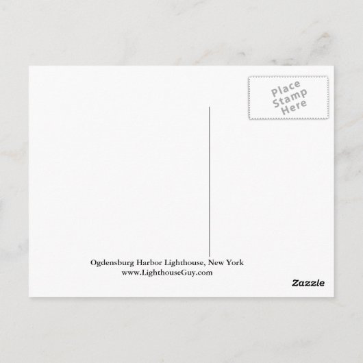 Ogdensburg Harbour Lighthouse, Briefkaart van New  (Achterkant)