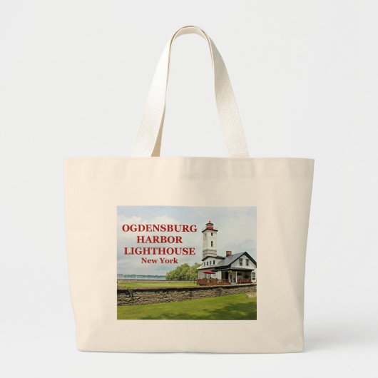 Ogdensburg Harbour Lighthouse, New York Grote Tote Bag (Voorkant)