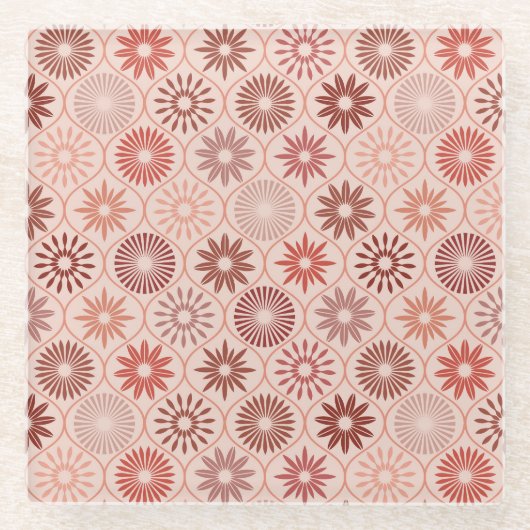 Ogee Boho bloemen Glazen Onderzetter (Voorkant)